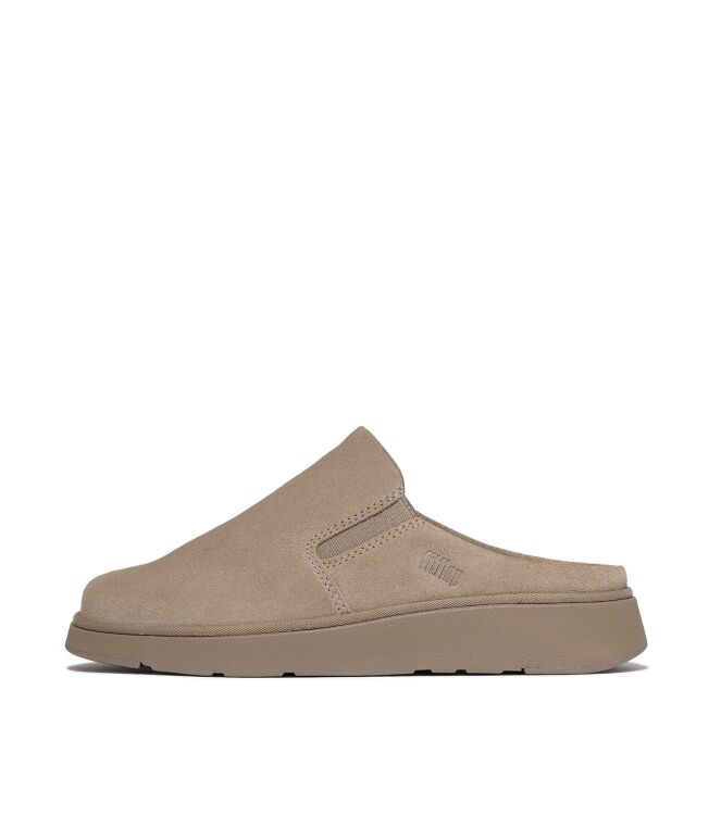FitFlop gen-ff closed back mule - suede taupe Direct leverbaar uit de webshop van www.meijerink-schoenen.nl/