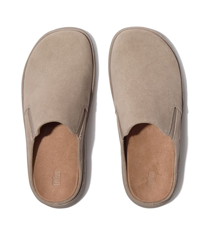FitFlop gen-ff closed back mule - suede taupe Direct leverbaar uit de webshop van www.meijerink-schoenen.nl/