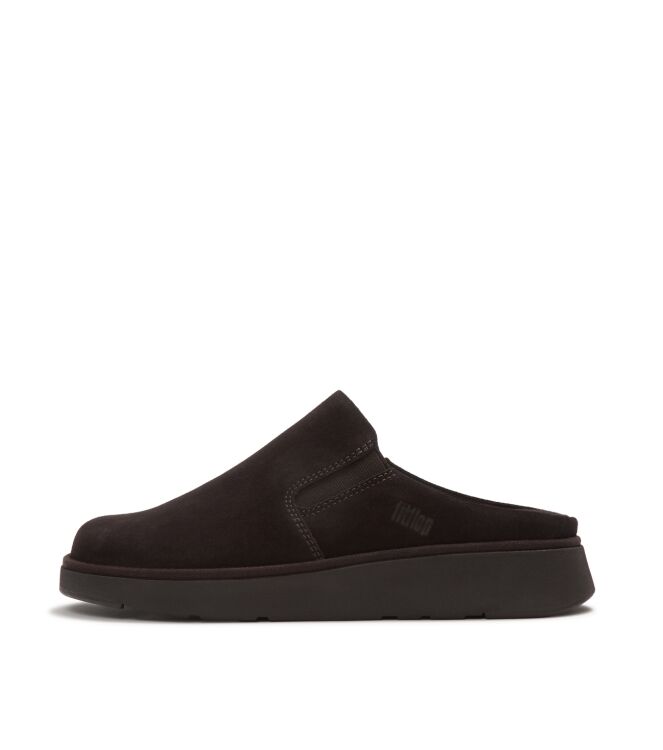 FitFlop gen-ff closed back mule - suede chocolate brown Direct leverbaar uit de webshop van www.meijerink-schoenen.nl/
