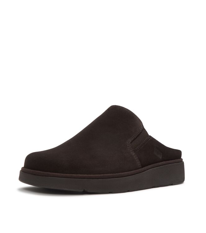 FitFlop gen-ff closed back mule - suede chocolate brown Direct leverbaar uit de webshop van www.meijerink-schoenen.nl/
