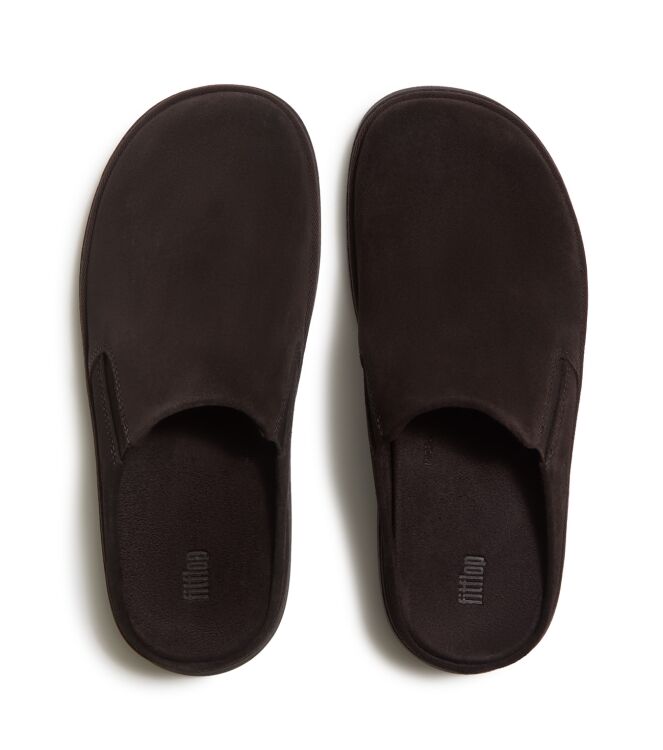 FitFlop gen-ff closed back mule - suede chocolate brown Direct leverbaar uit de webshop van www.meijerink-schoenen.nl/