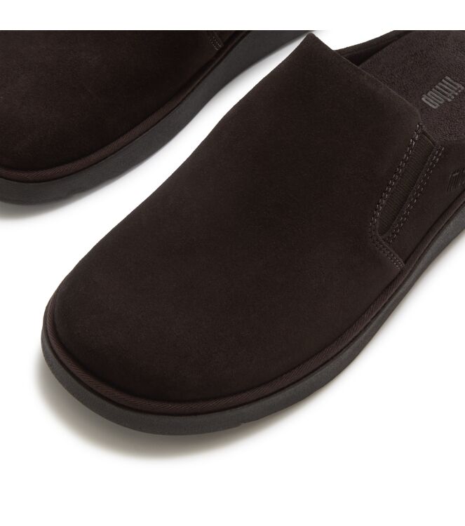 FitFlop gen-ff closed back mule - suede chocolate brown Direct leverbaar uit de webshop van www.meijerink-schoenen.nl/