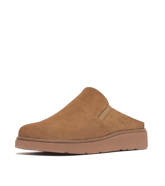 FitFlop gen-ff closed back mule - suede desert tan Direct leverbaar uit de webshop van www.meijerink-schoenen.nl/