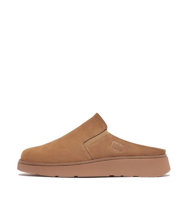 FitFlop gen-ff closed back mule - suede desert tan Direct leverbaar uit de webshop van www.meijerink-schoenen.nl/