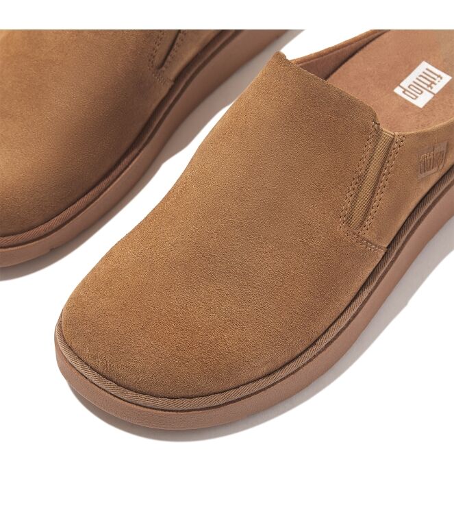 FitFlop gen-ff closed back mule - suede desert tan Direct leverbaar uit de webshop van www.meijerink-schoenen.nl/