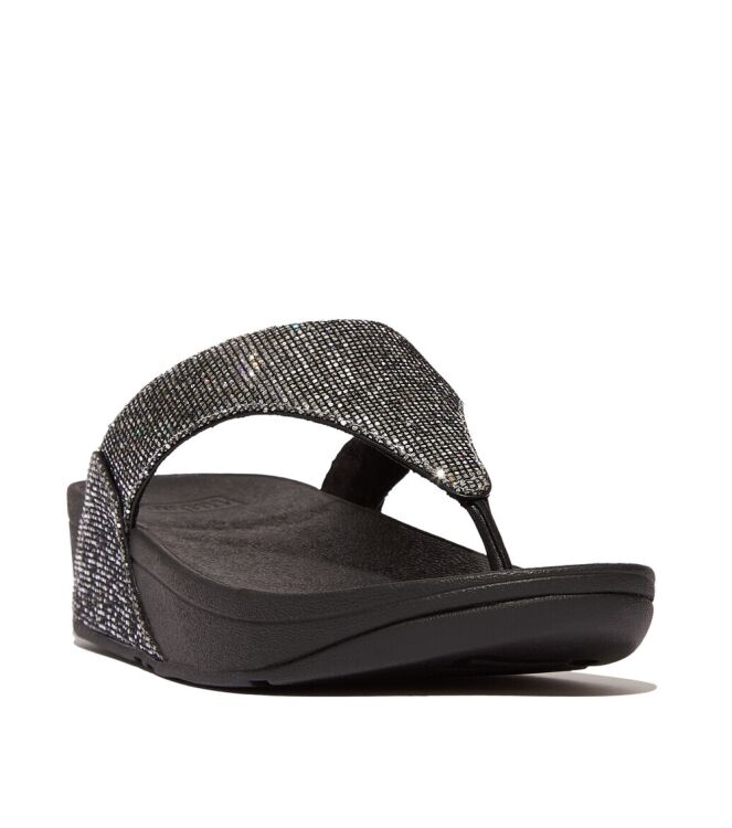 FitFlop lulu toe post - glitterball silver Direct leverbaar uit de webshop van www.meijerink-schoenen.nl/