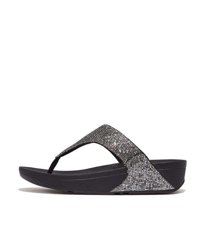 FitFlop lulu toe post - glitterball silver Direct leverbaar uit de webshop van www.meijerink-schoenen.nl/