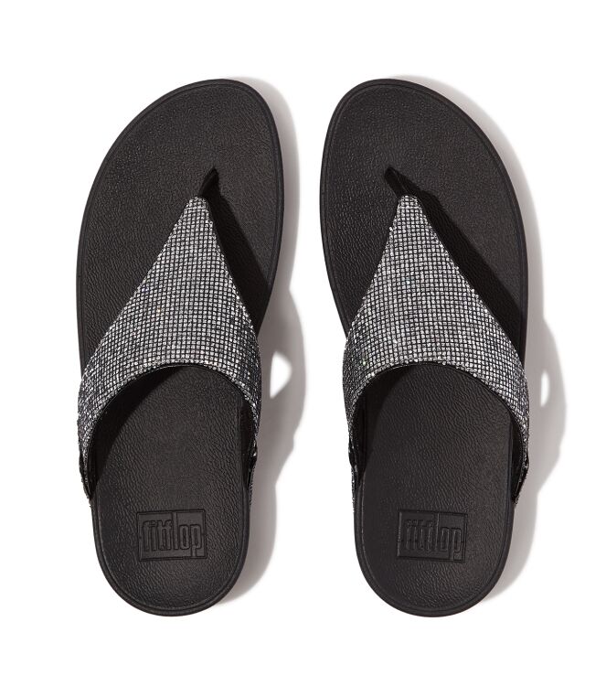 FitFlop lulu toe post - glitterball silver Direct leverbaar uit de webshop van www.meijerink-schoenen.nl/