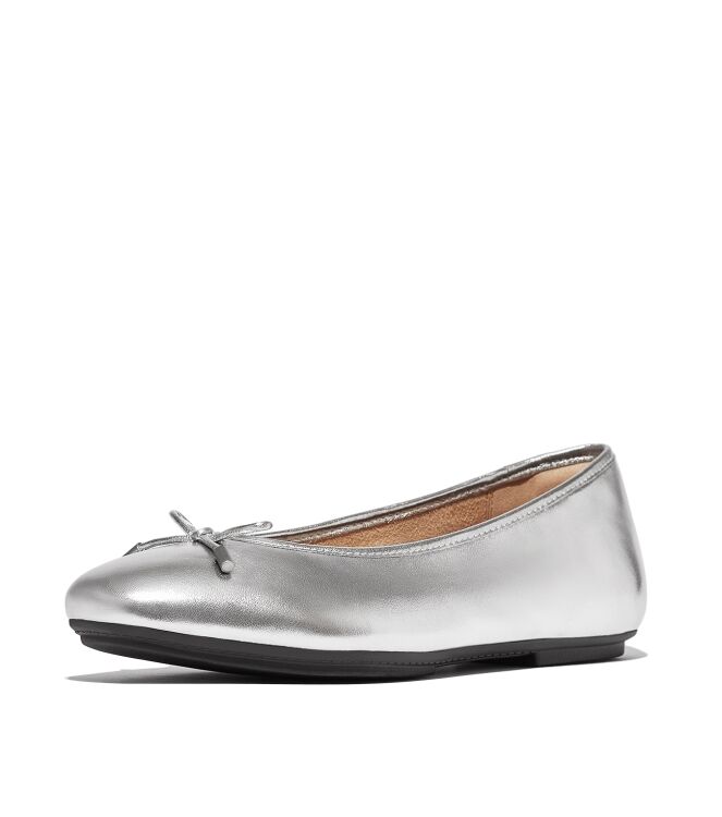 FitFlop delicato ballerina (metallic) silver Direct leverbaar uit de webshop van www.meijerink-schoenen.nl/