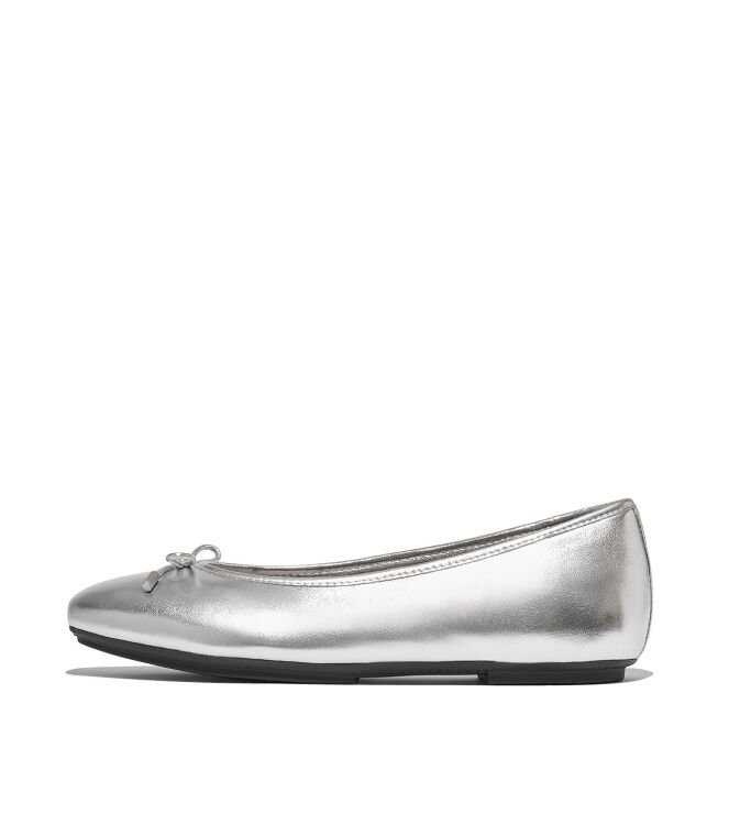 FitFlop delicato ballerina (metallic) silver Direct leverbaar uit de webshop van www.meijerink-schoenen.nl/