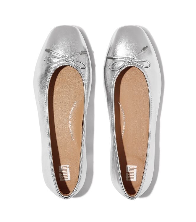 FitFlop delicato ballerina (metallic) silver Direct leverbaar uit de webshop van www.meijerink-schoenen.nl/