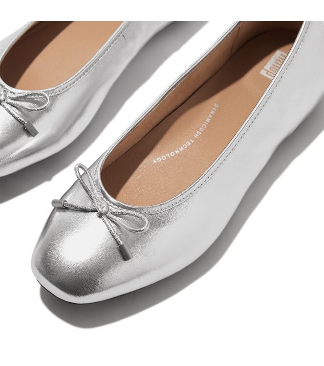 FitFlop delicato ballerina (metallic) silver Direct leverbaar uit de webshop van www.meijerink-schoenen.nl/