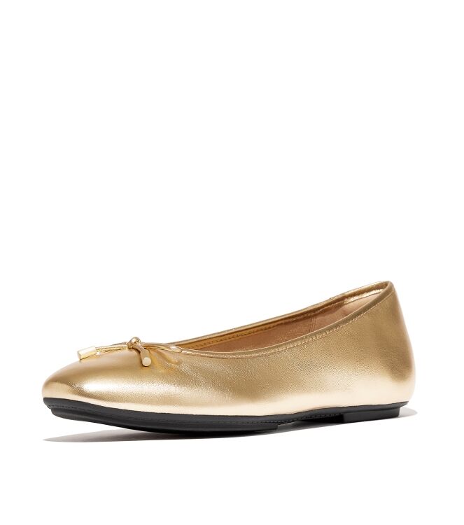 FitFlop delicato ballerina (metallic) old gold Direct leverbaar uit de webshop van www.meijerink-schoenen.nl/