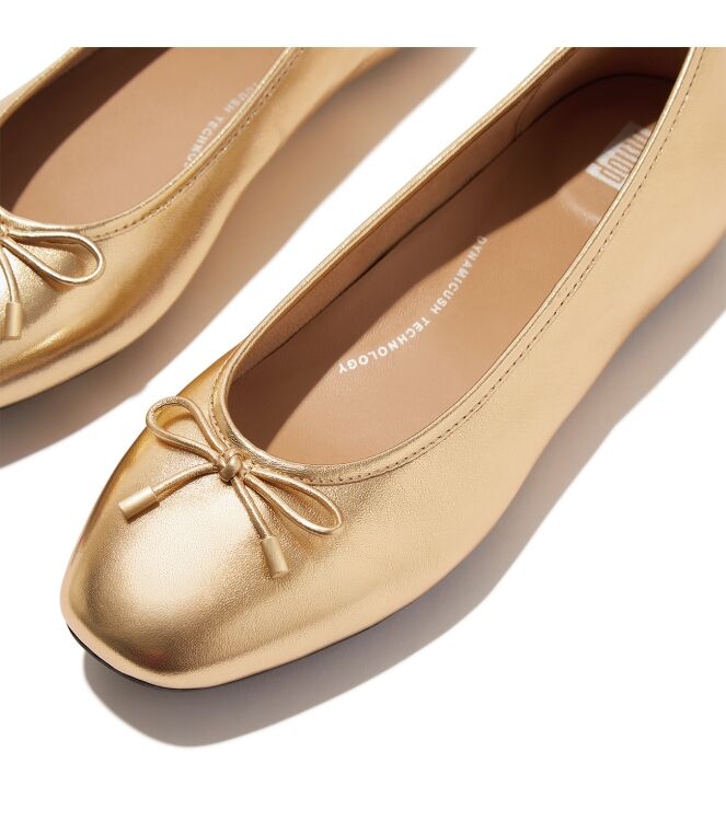 FitFlop delicato ballerina (metallic) old gold Direct leverbaar uit de webshop van www.meijerink-schoenen.nl/