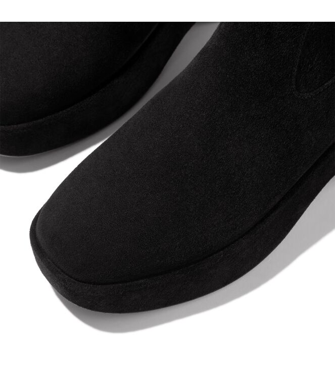 FitFlop f-luma boot - stretch suede (wrapped) all black Direct leverbaar uit de webshop van www.meijerink-schoenen.nl/