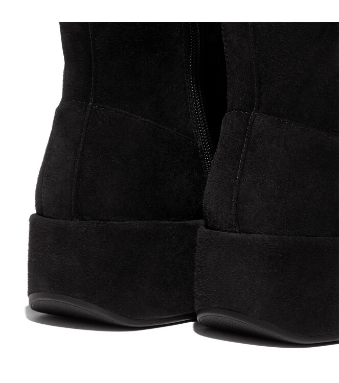 FitFlop f-luma boot - stretch suede (wrapped) all black Direct leverbaar uit de webshop van www.meijerink-schoenen.nl/