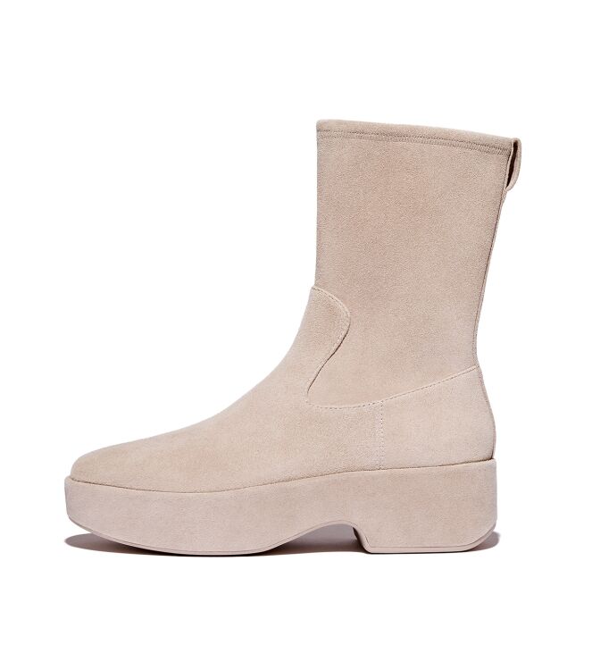 FitFlop f-luma boot - stretch suede (wrapped) classic beige Direct leverbaar uit de webshop van www.meijerink-schoenen.nl/