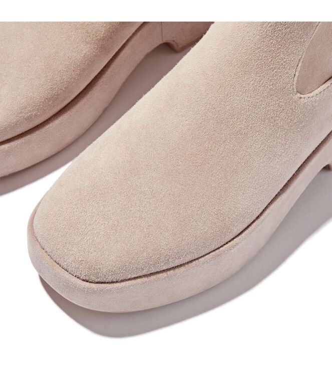 FitFlop f-luma boot - stretch suede (wrapped) classic beige Direct leverbaar uit de webshop van www.meijerink-schoenen.nl/