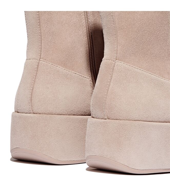 FitFlop f-luma boot - stretch suede (wrapped) classic beige Direct leverbaar uit de webshop van www.meijerink-schoenen.nl/