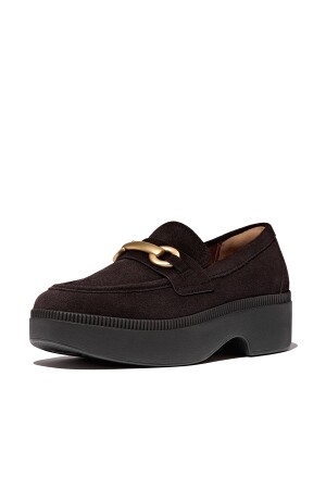 FitFlop F-Luma Chunky-Snaffle Suede Demi-Wedge Loafers 