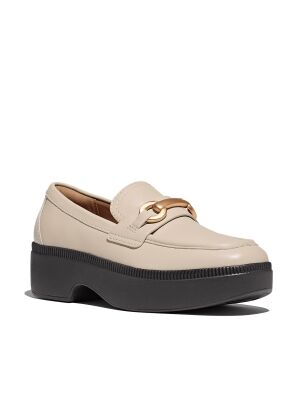 FitFlop F-Luma Chunky-Snaffle Leather Demi-Wedge Loafers
