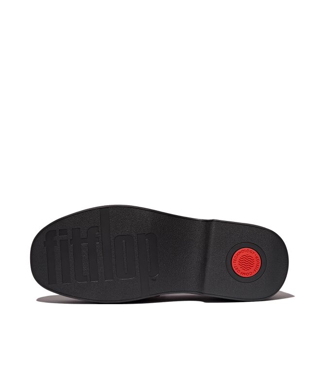 FitFlop f-luma chunky-snaffle leather demi-wedge loafers stone beige Direct leverbaar uit de webshop van www.meijerink-schoenen.nl/