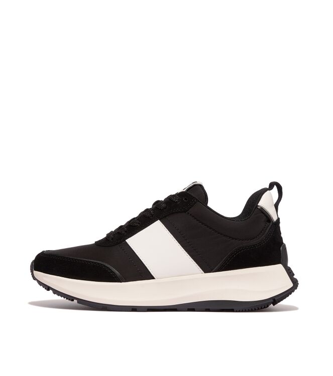 FitFlop f-mode flow sneaker - nylon & suede mix black Direct leverbaar uit de webshop van www.meijerink-schoenen.nl/