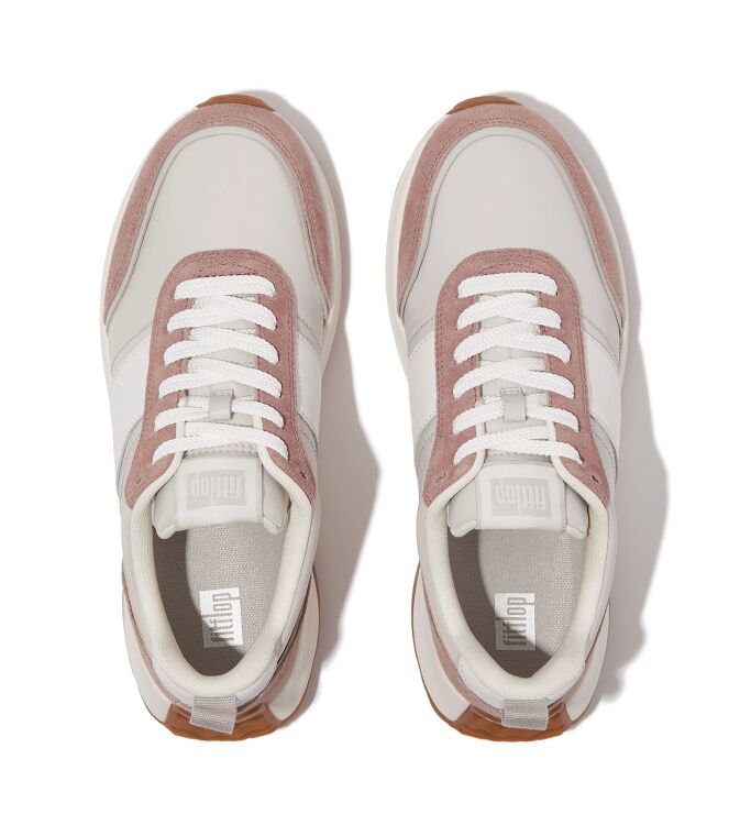 FitFlop f-mode flow sneaker - nylon & suede mix dusky pink mix Direct leverbaar uit de webshop van www.meijerink-schoenen.nl/