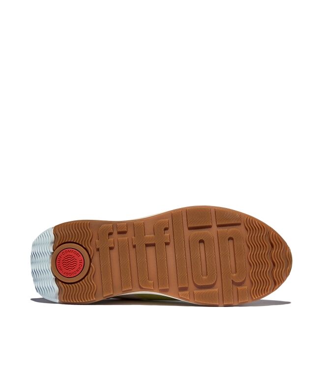 FitFlop f-mode flow sneaker - nylon & suede mix lime mix Direct leverbaar uit de webshop van www.meijerink-schoenen.nl/