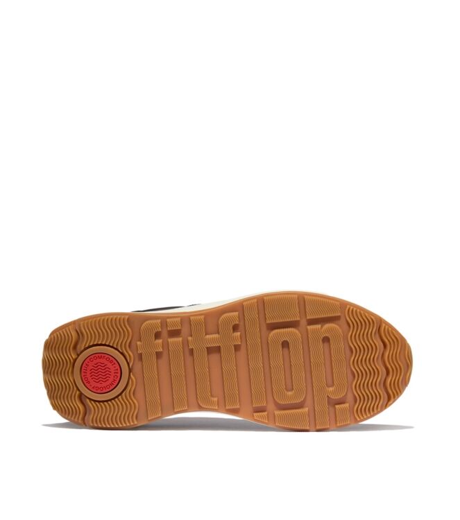 FitFlop f-mode flow sneaker - nylon & suede mix chocolate brown/cream Direct leverbaar uit de webshop van www.meijerink-schoenen.nl/