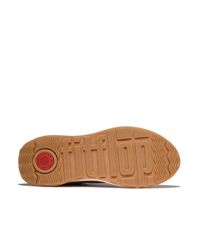 FitFlop f-mode flow sneaker - nylon & suede mix camel mix Direct leverbaar uit de webshop van www.meijerink-schoenen.nl/