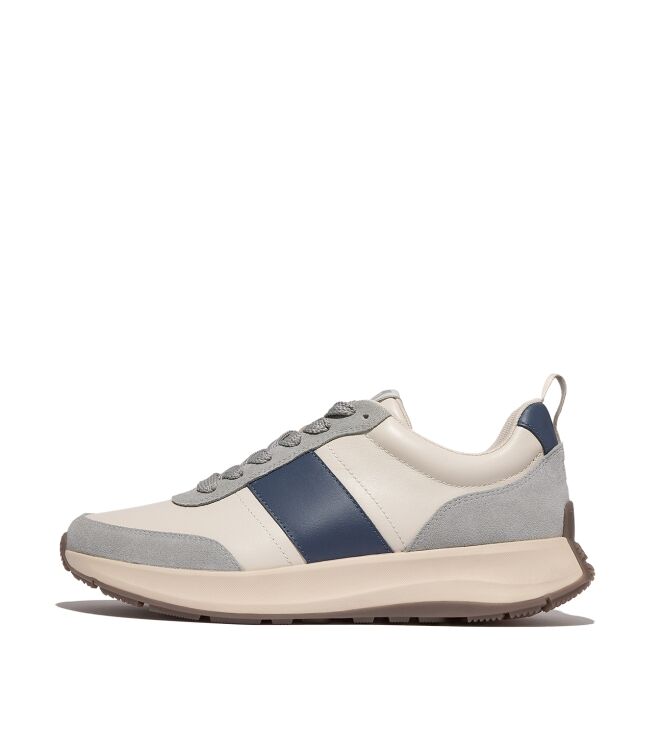 FitFlop f-mode flow sneaker - leather paris beige mix Direct leverbaar uit de webshop van www.meijerink-schoenen.nl/