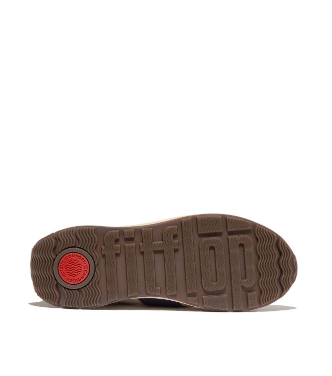 FitFlop f-mode flow sneaker - leather paris beige mix Direct leverbaar uit de webshop van www.meijerink-schoenen.nl/
