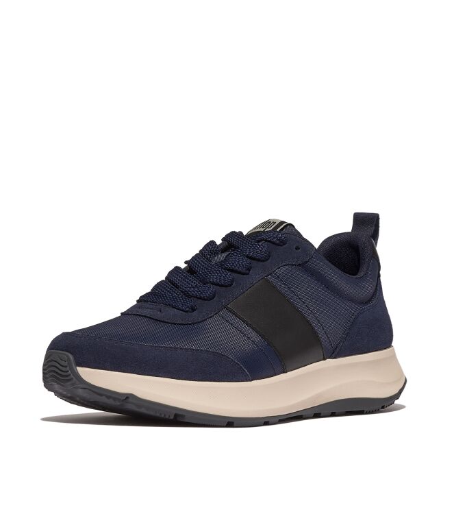 FitFlop f-mode flow sneaker - mixed materials midnight navy/black Direct leverbaar uit de webshop van www.meijerink-schoenen.nl/