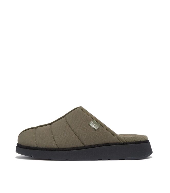 FitFlop gen-ff slipper - textile mix deep olive Direct leverbaar uit de webshop van www.meijerink-schoenen.nl/