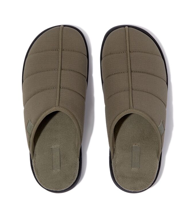 FitFlop gen-ff slipper - textile mix deep olive Direct leverbaar uit de webshop van www.meijerink-schoenen.nl/