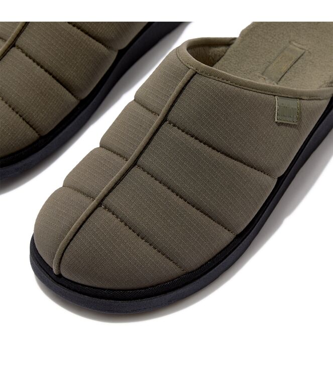 FitFlop gen-ff slipper - textile mix deep olive Direct leverbaar uit de webshop van www.meijerink-schoenen.nl/