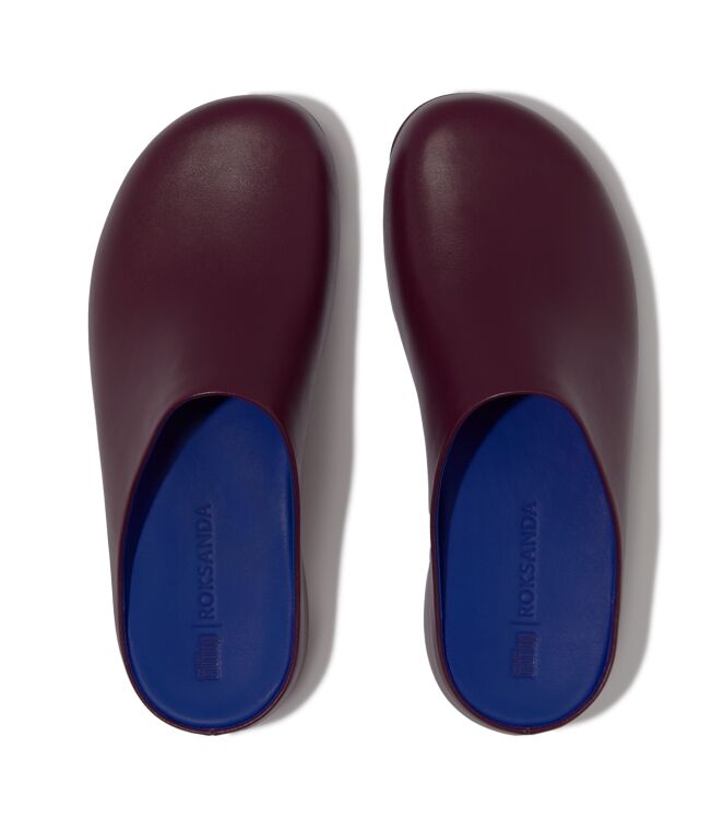 FitFlop shuv x roksanda leather clogs merlot/lapis blue Direct leverbaar uit de webshop van www.meijerink-schoenen.nl/