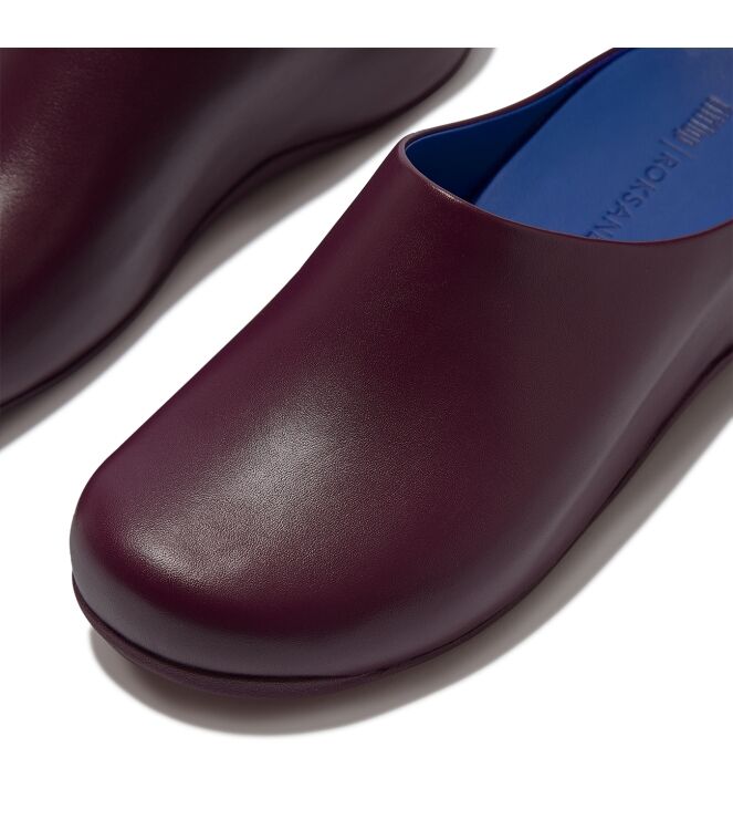 FitFlop shuv x roksanda leather clogs merlot/lapis blue Direct leverbaar uit de webshop van www.meijerink-schoenen.nl/