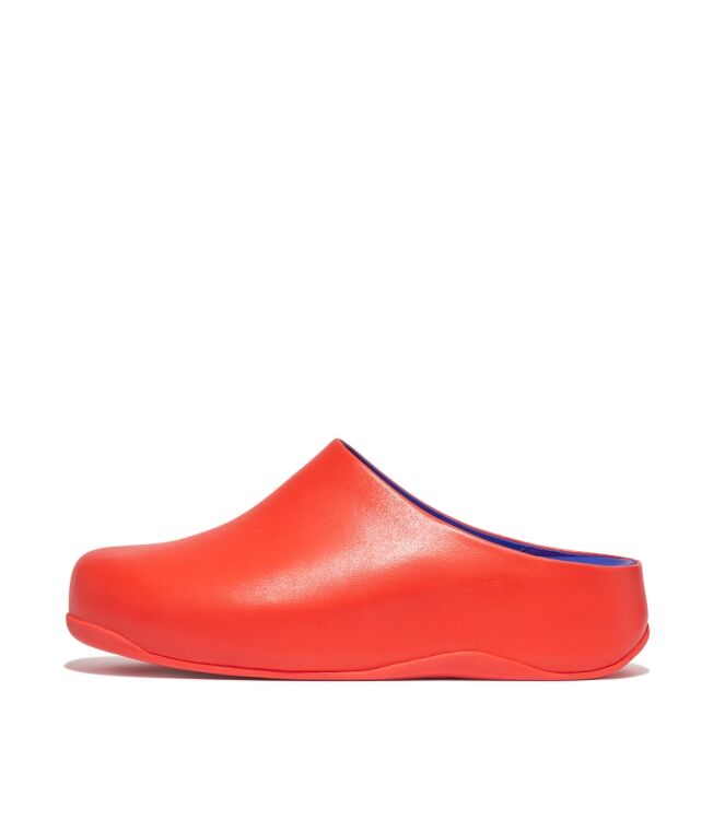 FitFlop shuv x roksanda leather clogs tangerine/lapis blue Direct leverbaar uit de webshop van www.meijerink-schoenen.nl/