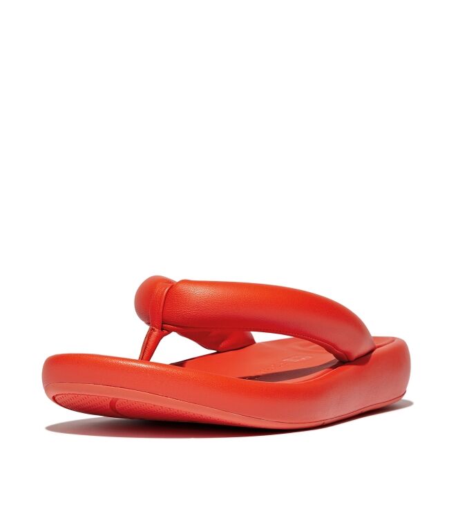 FitFlop iqushion d-luxe x roksanda pad. leather flip-flops tangerine Direct leverbaar uit de webshop van www.meijerink-schoenen.nl/