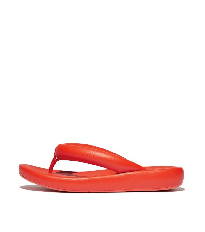FitFlop iqushion d-luxe x roksanda pad. leather flip-flops tangerine Direct leverbaar uit de webshop van www.meijerink-schoenen.nl/
