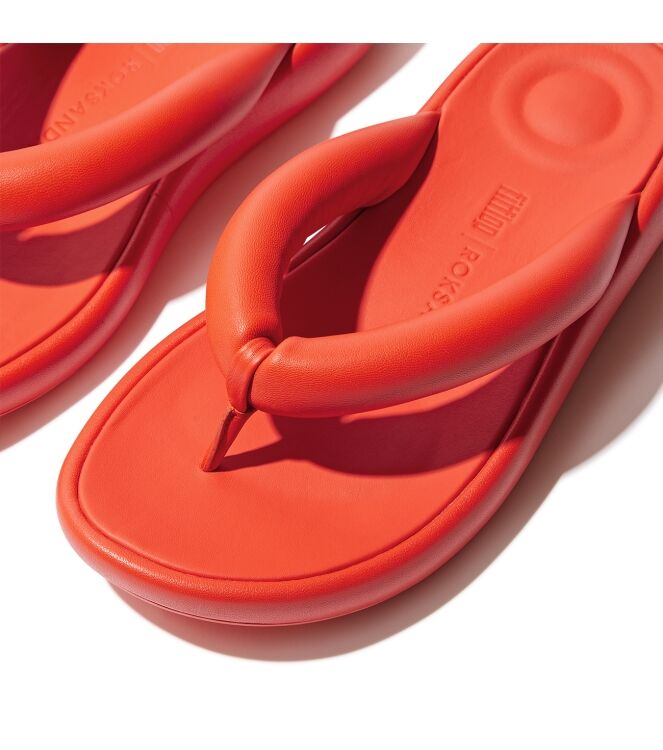 FitFlop iqushion d-luxe x roksanda pad. leather flip-flops tangerine Direct leverbaar uit de webshop van www.meijerink-schoenen.nl/