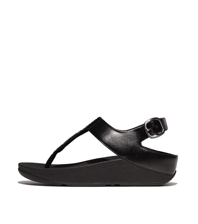 FitFlop fino crystal-mix t-strap sandals all black Direct leverbaar uit de webshop van www.meijerink-schoenen.nl/