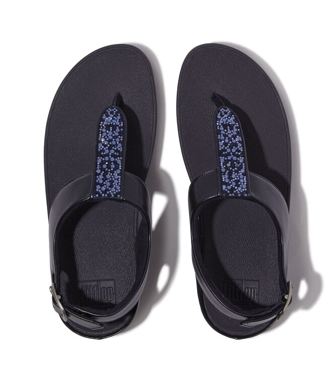 FitFlop fino crystal-mix t-strap sandals midnight navy Direct leverbaar uit de webshop van www.meijerink-schoenen.nl/