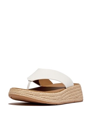 FitFlop F-Mode Espadrille Leather Flatform T/Post Sandals 