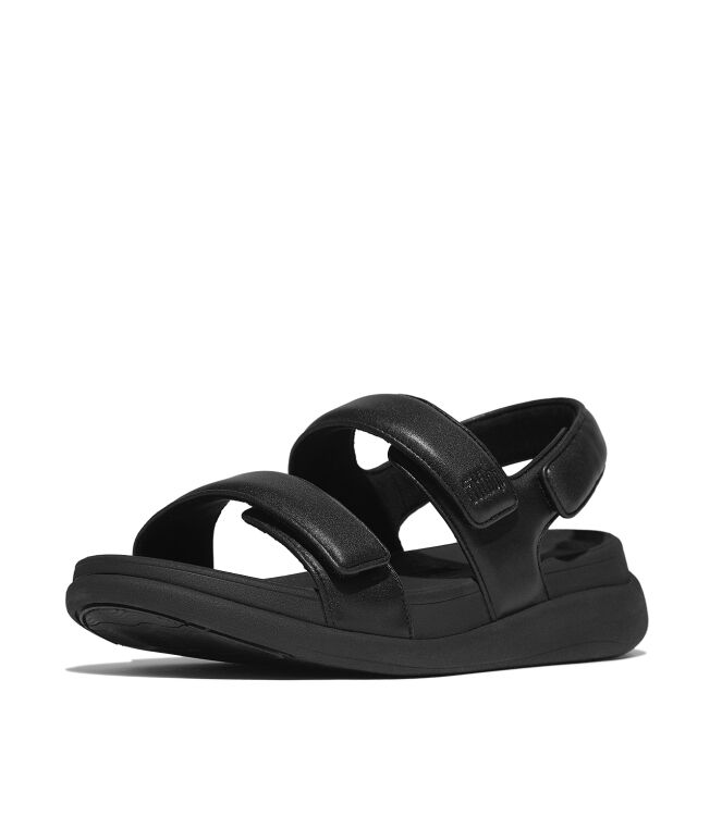 FitFlop f-mode go adjustable flatform back-strap sandals all black Direct leverbaar uit de webshop van www.meijerink-schoenen.nl/
