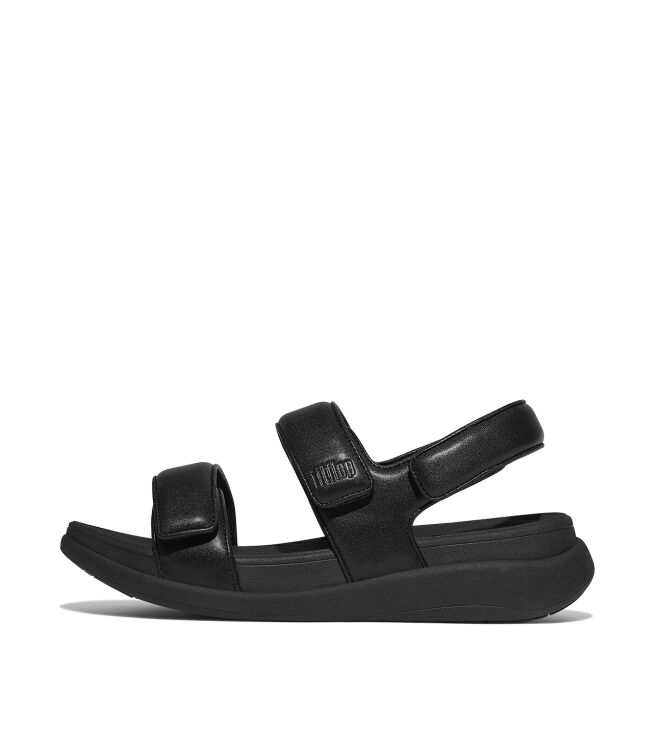 FitFlop f-mode go adjustable flatform back-strap sandals all black Direct leverbaar uit de webshop van www.meijerink-schoenen.nl/