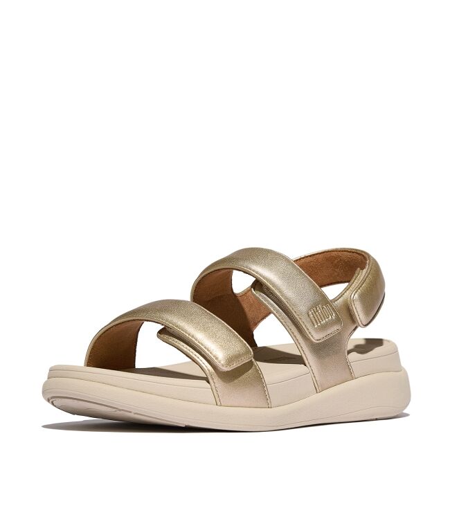 FitFlop f-mode go adjustable flatform back-strap sandals platino Direct leverbaar uit de webshop van www.meijerink-schoenen.nl/