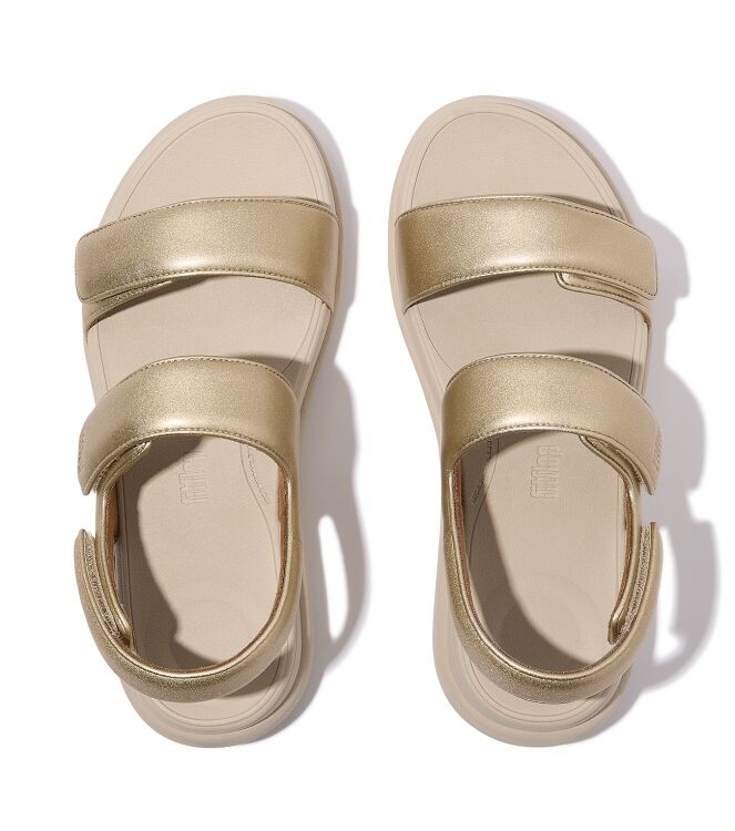 FitFlop f-mode go adjustable flatform back-strap sandals platino Direct leverbaar uit de webshop van www.meijerink-schoenen.nl/